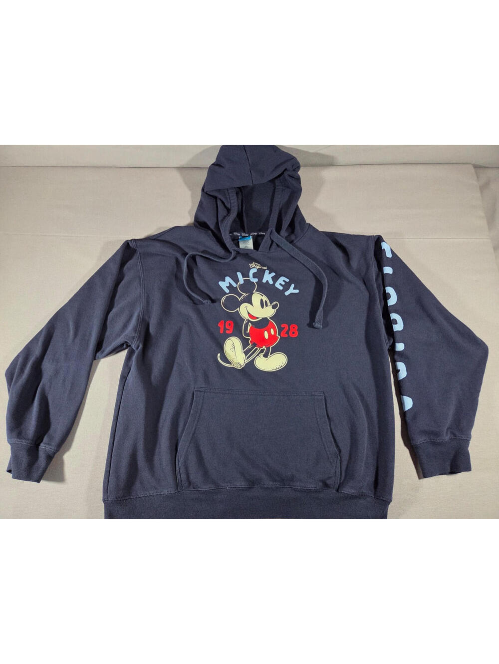 Disney Mickey Mouse Hoodie Mens XL Blue Florida Pullover Graphic Sweatshirt